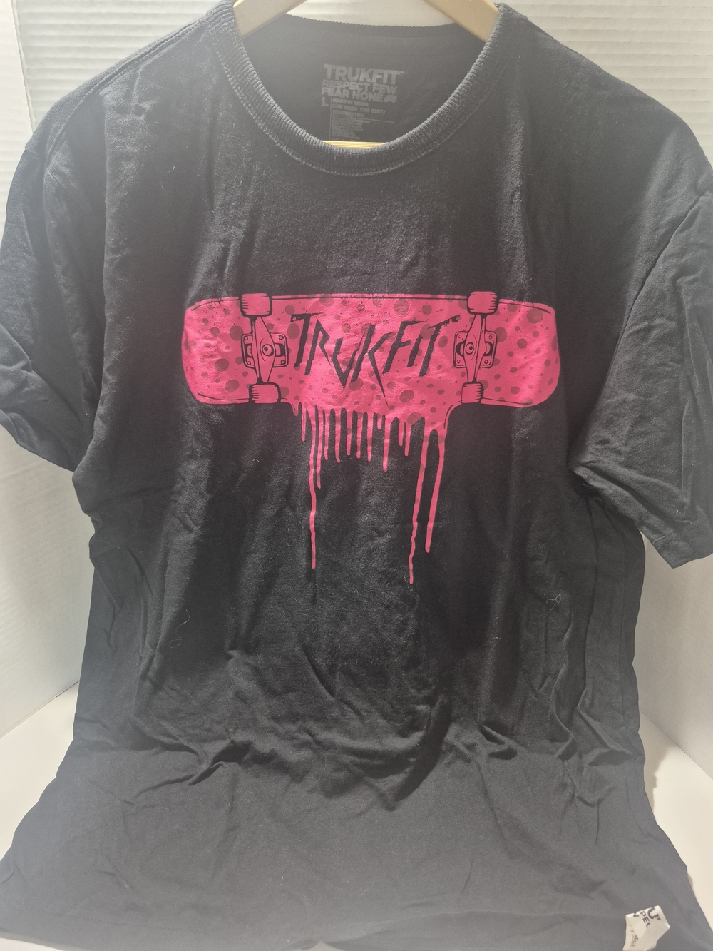 Trukfit Black Tee with Hot Pink Nails Accent